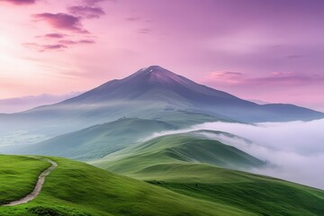 Obraz premium View of beautiful moody landscape in the Alps - generative ai. Beautiful simple AI generated image