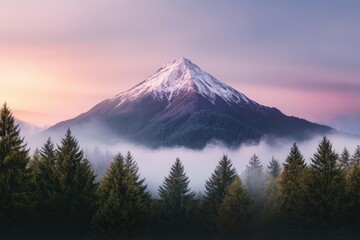 View of beautiful moody landscape in the Alps - generative ai. Beautiful simple AI generated image