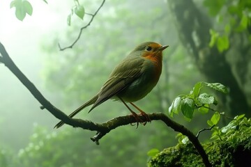 Obraz premium Yellow-footed green pigeon. Beautiful simple AI generated image