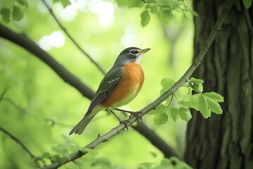 Fototapeta premium Yellow-footed green pigeon. Beautiful simple AI generated image