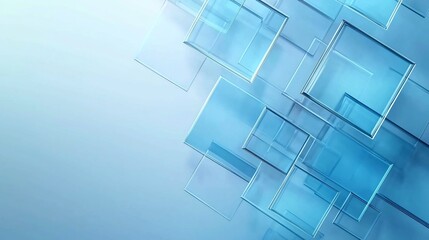 Fototapeta premium Minimalist Abstract Geometric Floating Transparent Rectangles Frame Background
