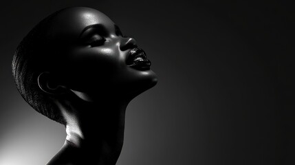 A striking silhouette of a woman with a graceful neck pose.