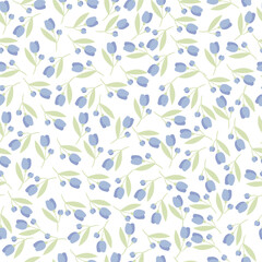 Fototapeta premium coquette seamless flowers pattern. Delicate petals and vibrant blossoms create an artistic and vintage botanical illustration. Perfect for wallpaper, fabric, wrapping paper and more.