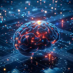 Intelligence into Human Consciousness   Glowing Neural Network and Brain Connection