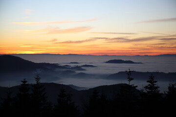 Odenwald Foggy Autumn Sunset