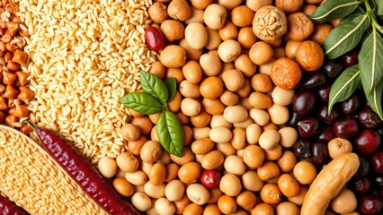 Vibrant Assorted Legumes and Grains: Perfect for Healthy Meal Prep and Cooking Inspiration