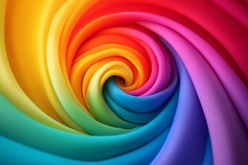 Obraz premium A swirling spiral fabric rainbow, exuding dynamic motion and a dazzling array of vibrant colors to amaze.