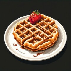 the AI Image Generator, Belgian waffles on a white plate