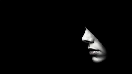 Face half-hidden in shadow with scared expression