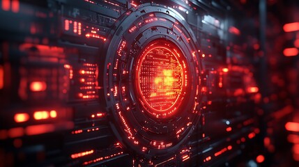 Obraz premium Digital Vault of Safety Radiant firewalls secure data pathways protecting online transactions and personal information