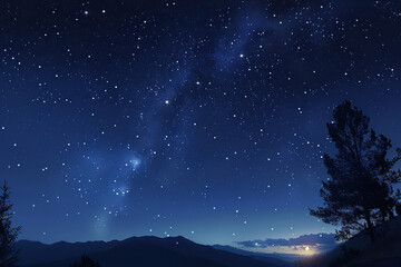 Astrological composition with empty starry sky for zodiac sign symbol