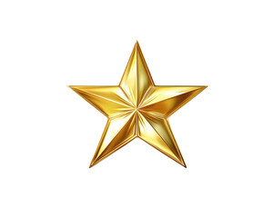 Obraz premium Gold star with a shiny surface. on Isolated transparent background