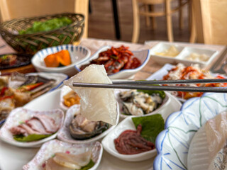 Korean Seafood Food. Korean Sashimi