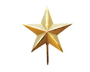 Obraz premium Gold star with glitter on it sits on a white background. on Isolated transparent background