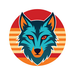 Vintage Wolf Head Mascot Vector - Bold Retro Silhouette Design for T-Shirt, Fierce Wild Animal Art