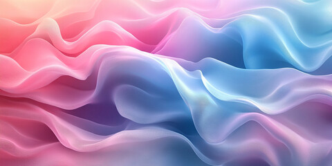 Obraz premium Abstract wavy shapes in pink and blue on a white background create a dynamic and fluid composition evoking energy, motion, and creativity with a modern, minimalist aesthetic