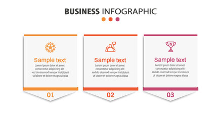 Fototapeta premium Business infographic template with 3 options or steps 