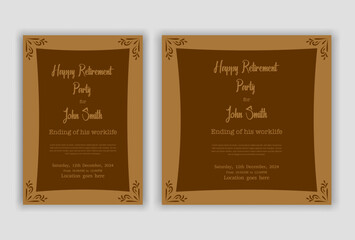 Retirement party invitation  flyer design template
