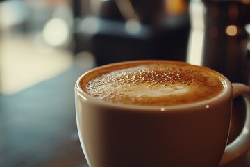 A Perfectly Brewed Coffee Cup Capturing Morning Comfort and aroma