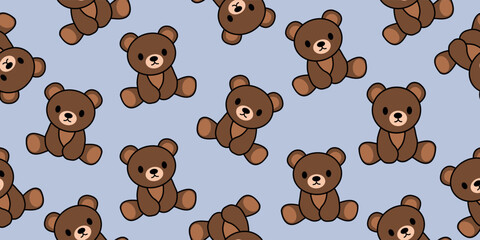 Cute Teddy Bear seamless pattern  illustrator vector

