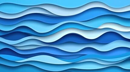 Obraz premium Abstract waves in varying shades of blue create a soothing visual.