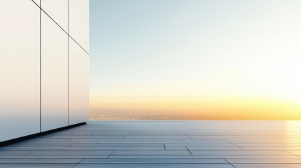 Clean modern layout with a blank black frame and polished woodenstyle floor, enhancing any visual content display