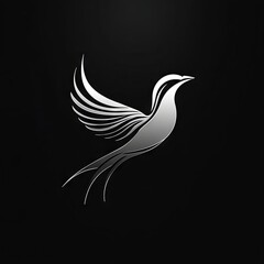 Obraz premium Elegant and minimalistic bird logo design for nature and wildlife brands