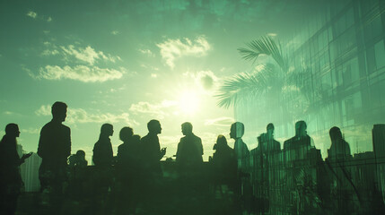 Business professionals engaged in an office meeting discussing strategies with focus on collaboration, teamwork, decision-making, and leadership in a modern corporate environment
