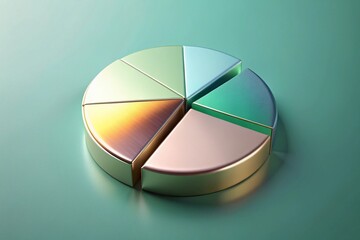 Fototapeta premium A pie chart is shown with four different colored slices