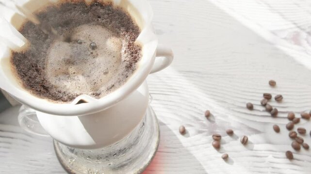 brewing coffee with the v60 method