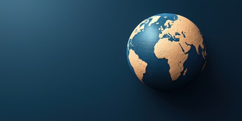 Fototapeta premium Detailed 3D Illustration of Earth Showing Continents with a Focus on Africa and Europe Against a Dark Blue Background for Global Themes