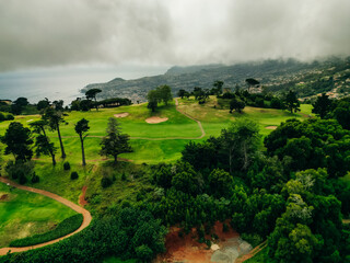 Fototapeta premium landscape of the Palheiro Ferreiro golf course, Funchal, Madeira Island, Portugal