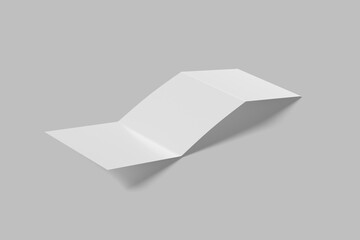 Square Z fold Brochure 3D illustration for mockup