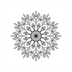 Outline Mandala for Coloring Book Page. Oriental Mandala vector. Mandala Coloring book line art vector illustration. Vector abstract mandala pattern. Hand drawn doodle mandalas coloring book.