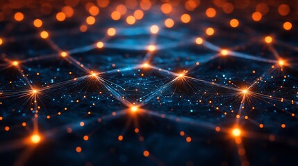 Virtual communication network illustrated radiant pathways interconnected nodes and glowing symbols enabling seamless online interaction