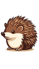 Smiling cartoon lion cub with a cute hedgehog vector illustration