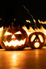 halloween pumpkin on a black background