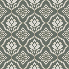 Oreintal Flora Damask Seamless pattern embroidery, Indian style. art ornament print.Design for carpet, cover.wallpaper, wrapping, fabric, clothing