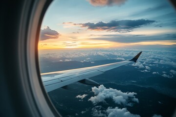 Obraz premium Capturing the essence of air travel to exotic destinations through stunning photography