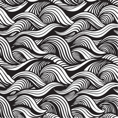 Obraz premium black and white seamless pattern