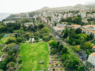 Fototapeta premium Aerial view of the capital of Madeira island Funchal, Portugal