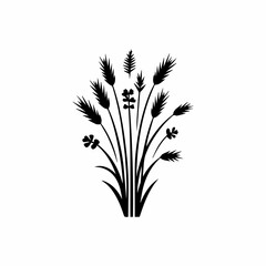 Hand drawn wild flower silhouette