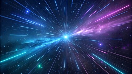 Fototapeta premium Dynamic cosmic explosion with vibrant colors and radiating energy