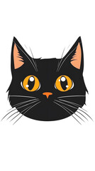 Smiling cartoon kitty sitting with a mouse, a cute and funny feline character