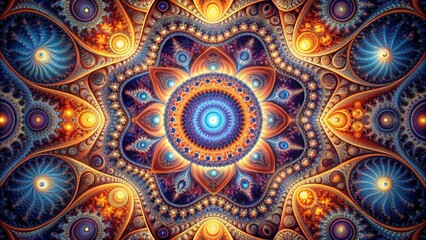 Cosmic Mandala A Symphony of Colors and Patterns in Fractal Art, fractal art, mandala, abstract art