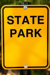 Wisconsin State Park boundary sign, located at Harrington Beach State Park, Belgium, Wisconsin