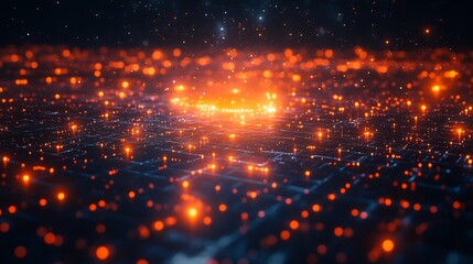 Concept of virtual events digital spaces holographic displays glowing social interactions and interconnected nodes visualizing online engagement