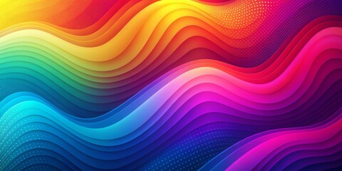 Fototapeta premium Abstract Rainbow Wave Background with Gradient and Dotted Pattern, gradient, background, abstract