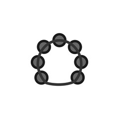 Tambourine musical instrument icon isolated on white background.