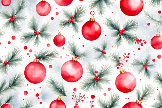 chritsmas background pattern ornament watercolour